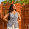Indigo Halter Vest Top