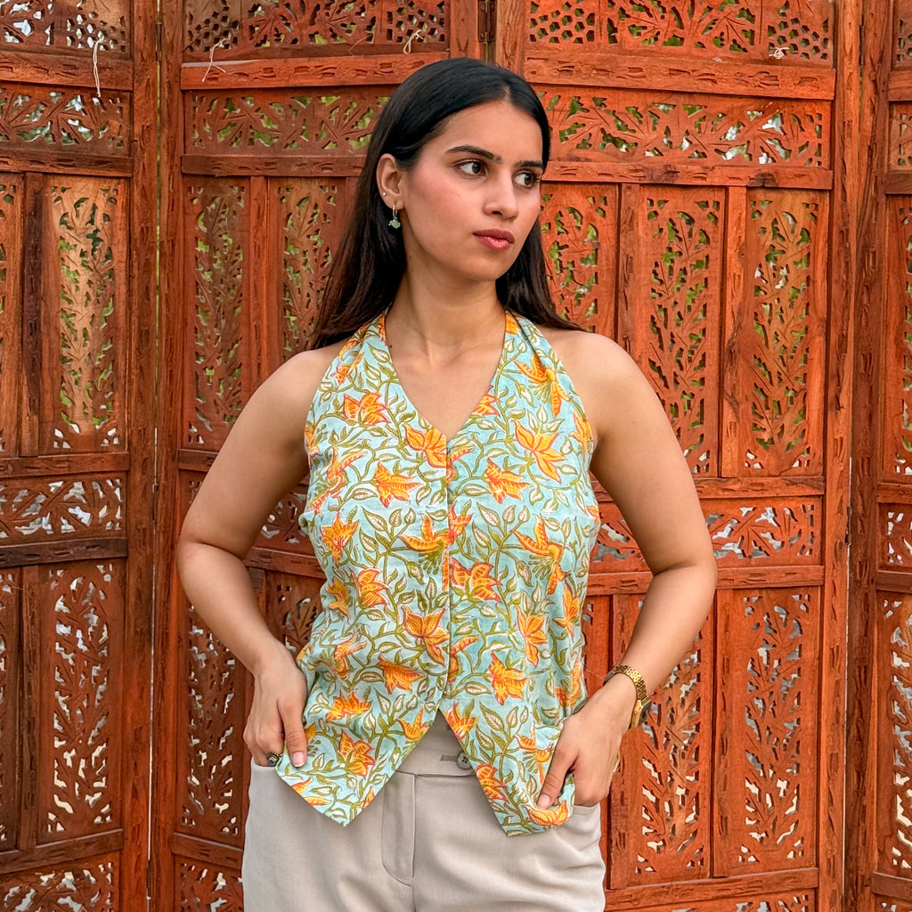 Floral Halter Vest Top