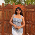 Indigo Printed Cotton Top
