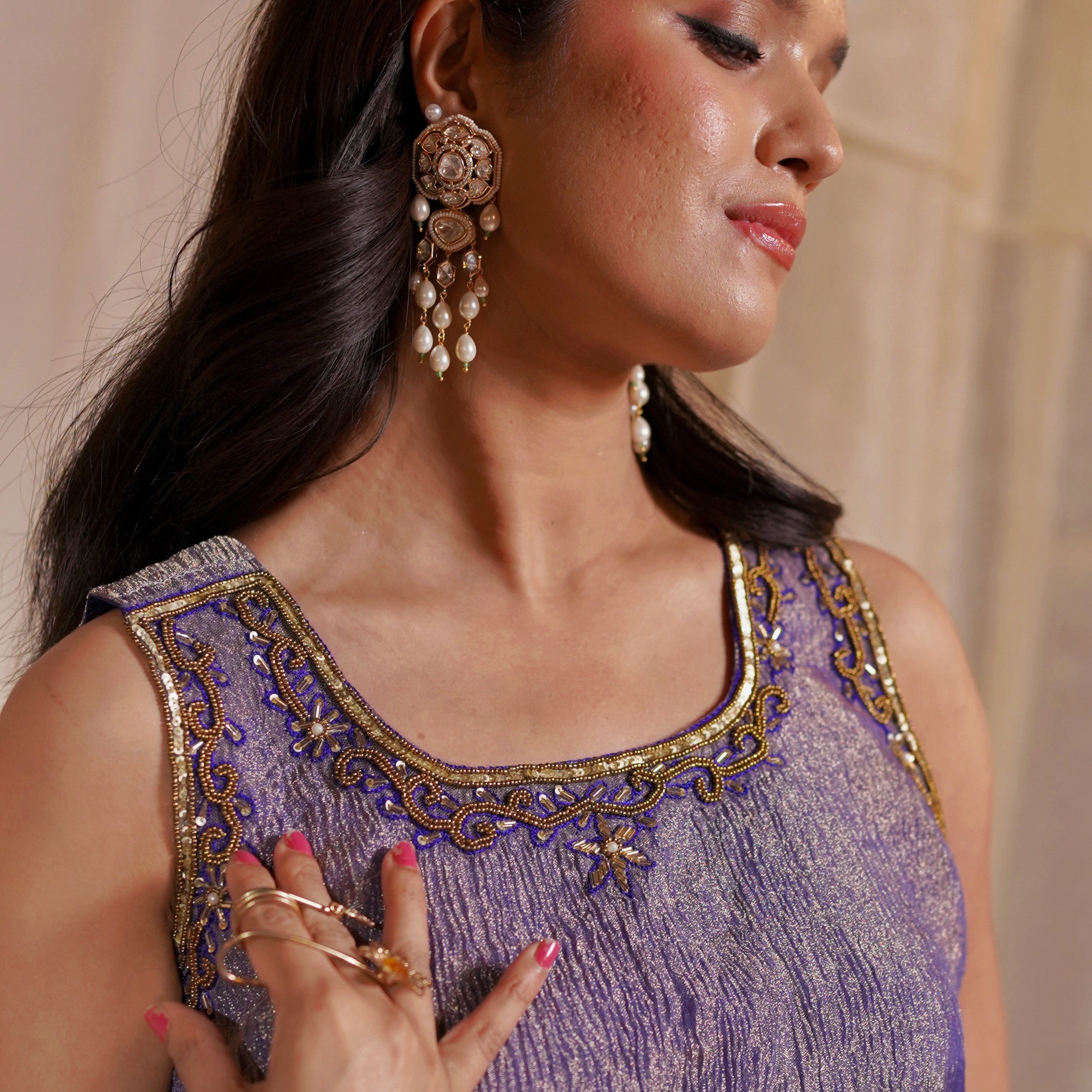 Purple Kurta Set