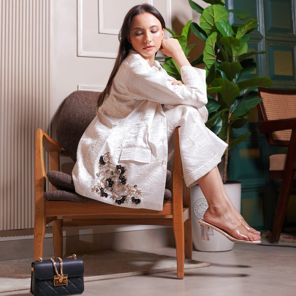 White Blazer Set