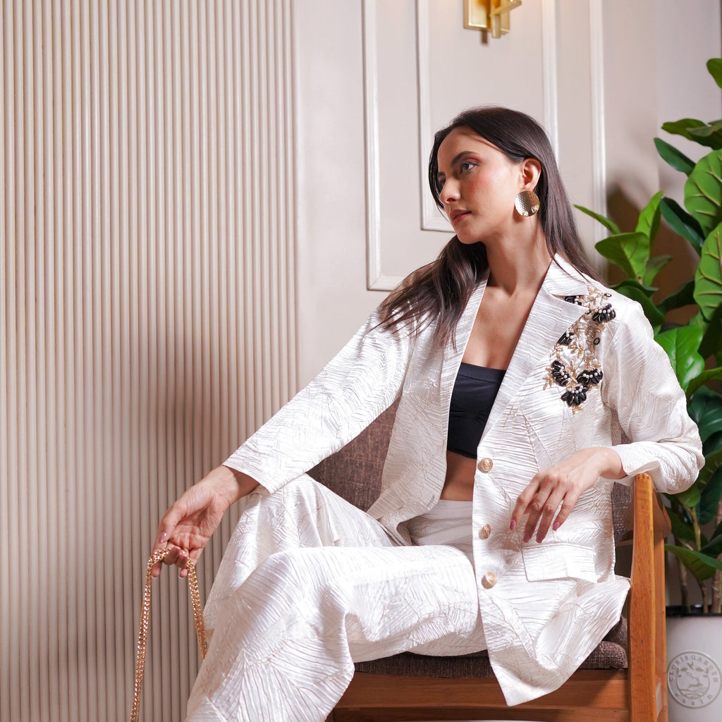 White Blazer Set