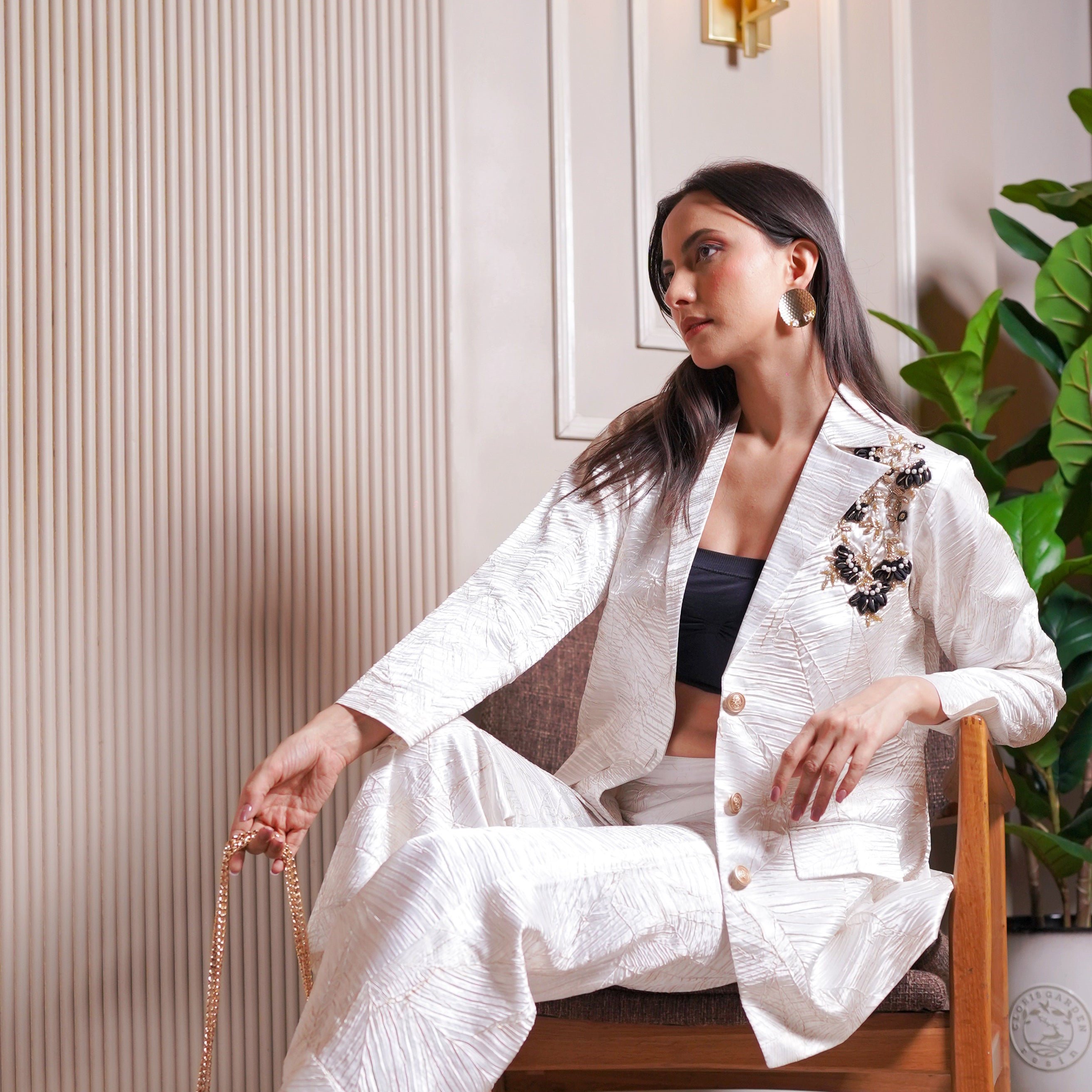 White Blazer Set