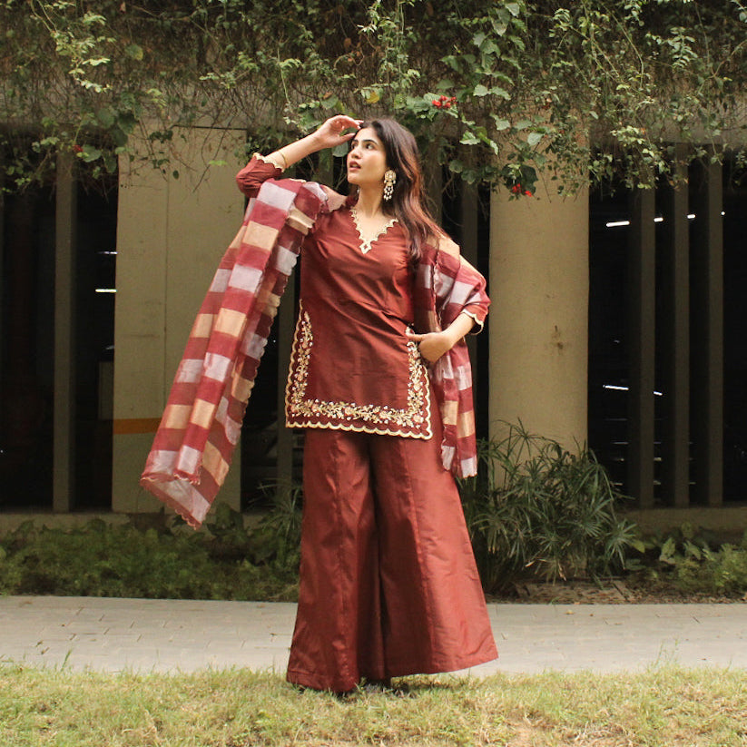 Maroon Suit Set