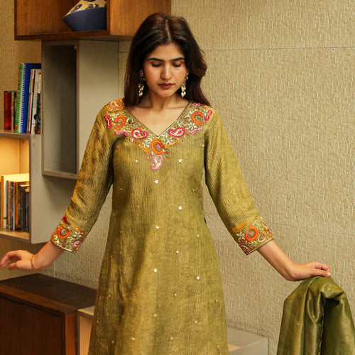 Green Angrakha Suit