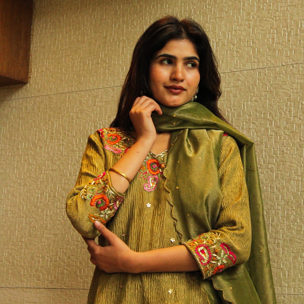 Green Angrakha Suit